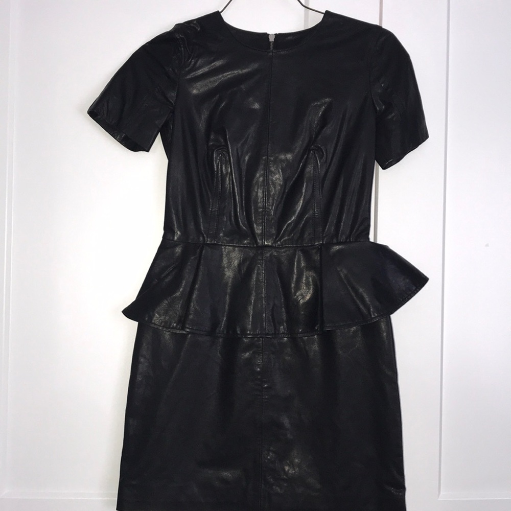 McQ by Alexander McQueen leather peplum dress